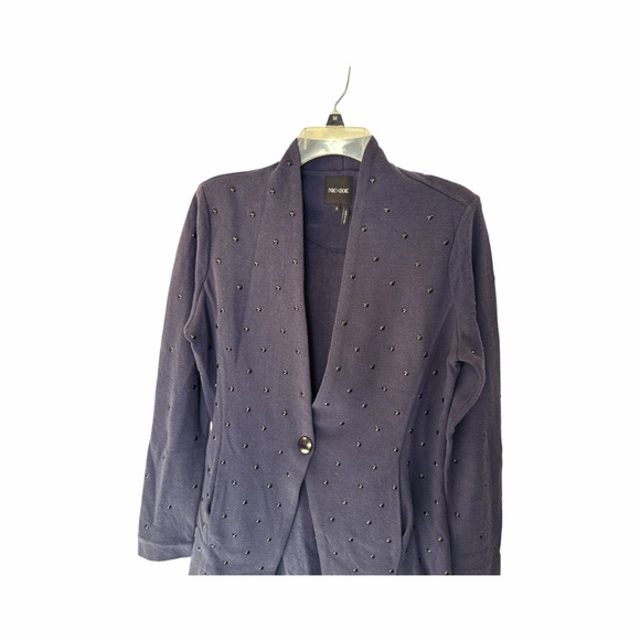Nic + Zoe  Navy 1 button closure jersey jacket. Size S. - Picture 2 of 7